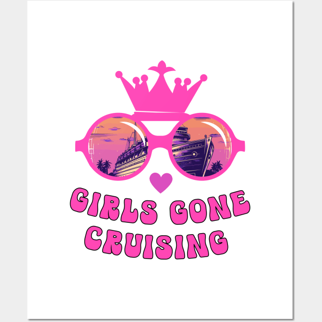 Girls Gone Cruising Fun Cruise Wall Art by Cute Pets Graphically